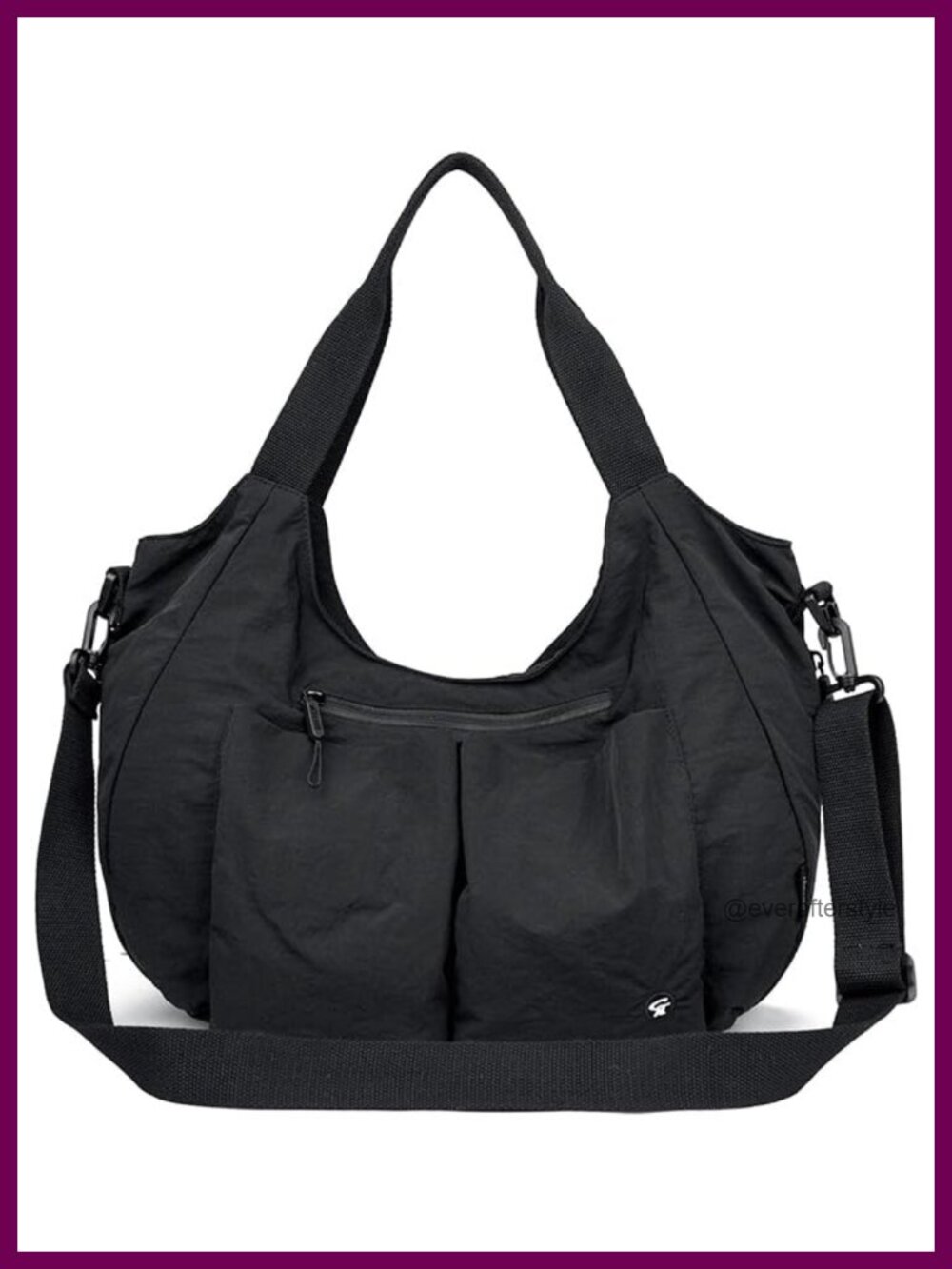 Large Slouchy Waterproof Nylon Tote Bag Crossbody Shoulder Hobo Purse